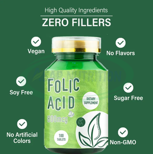 Tabletas de Ácido Fólico Natural OEM ASAP, Multivitamínico B9, Complejo B, Suplementos de Grado Alimenticio, Mejoran la Inmunidad - Product Image 4