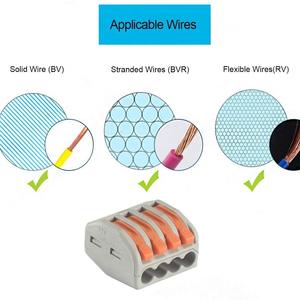 Connecteur de câblage pour bornier PCT, sans vis, à branchement rapide, en matériau PC ignifuge, pour électriciens - Product Image 3