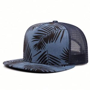 Wholesale Fashion Women Men Hip Hop Hawaii Print SnapBack Cap Summer Mesh Trucker <b>Hats</b> - Product Image 3