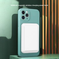 Chargeur sans fil magnétique 20W à charge rapide, batterie externe compacte portable en plastique carré de 5000mAh avec Type C et logo personnalisé