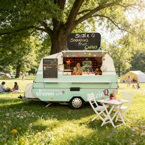Lightweight Towable Snack <b>Trailer</b> Portable Street Food Cart Custom Food Kiosk Cart - Product Image 1