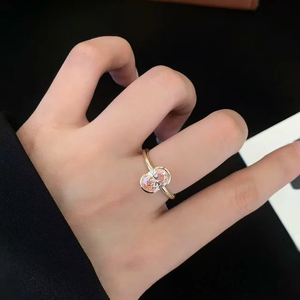 High Quality LANXIN 18K Solid Gold 1.5CT <b>Pink</b> Oval Cut IGI Certified Laser <b>Drilled</b> Lab-Grown Trendy Women's Diamond Ring - Product Image 1