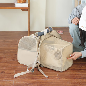 Mochila transportadora para mascotas Baolujie, color gris caqui, 7500 ml, bolsa de viaje expandible para gatos - Product Image 4