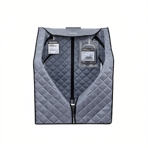 Sauna portátil de vapor Sojourner Grey con silla con calefactor eléctrico y control remoto para uso doméstico tipo spa - Product Image 1