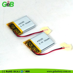 Rechargeable <span class=keywords><strong>3</strong></span>,7 V 150 mAh 402025 lithium-ion polymer LiPo battery - Product Image 5