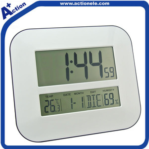 Nhà Máy cung cấp Màn hình lớn <span class=keywords><strong>LCD</strong></span> lịch bảng/tường kỹ thuật số Đồng hồ báo thức với nhiệt kế & ẩm kế - Product Image 2
