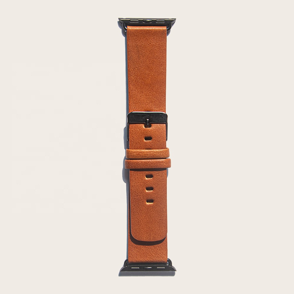 Luxury Custom Men's Leather for Apple Watch Band Premium Handcrafted Leather Watch Strap