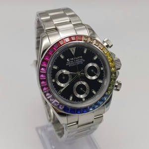 Montre-bracelet à quartz lumineuse étanche de luxe SEILOCE, mouvement VK63, chronographe à quartz en acier inoxydable pour homme - Product Image 4