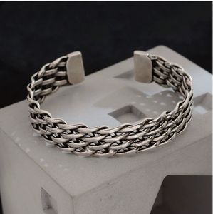 Retro Minimalism Open Cuff Bracelet Silver Plated Adjustable for Unisex Fashion Jewelry Anniversary Party Gift Cuff Bracelet - Product Image 1