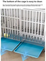 Jaula Plegable para Perros de Acero Inoxidable Resistente, Marco Cuadrado Transpirable, Uso en Interiores, Todas las Estaciones, para Razas Medianas/Grandes