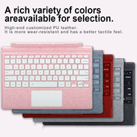 Keyboard Nirkabel RGB Backlit yang Dapat Diprogram, Ukuran Penuh, Ultra Tipis dengan Trackpad untuk Surface Pro 3-11 X