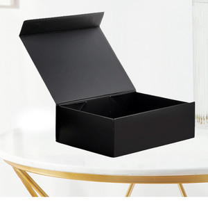 Caja de Embalaje con Logotipo Personalizado, Caja de Regalo Plegable Magnética Negra de Papel para Envío Plano, para Empaque de Regalos - Product Image 5