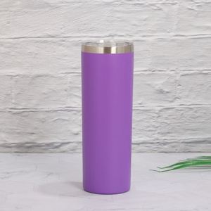 Gobelet isotherme droit et fin de 20 oz en acier inoxydable à double paroi avec couvercle, personnalisable avec logo, pour sublimation et paillettes - Product Image 4