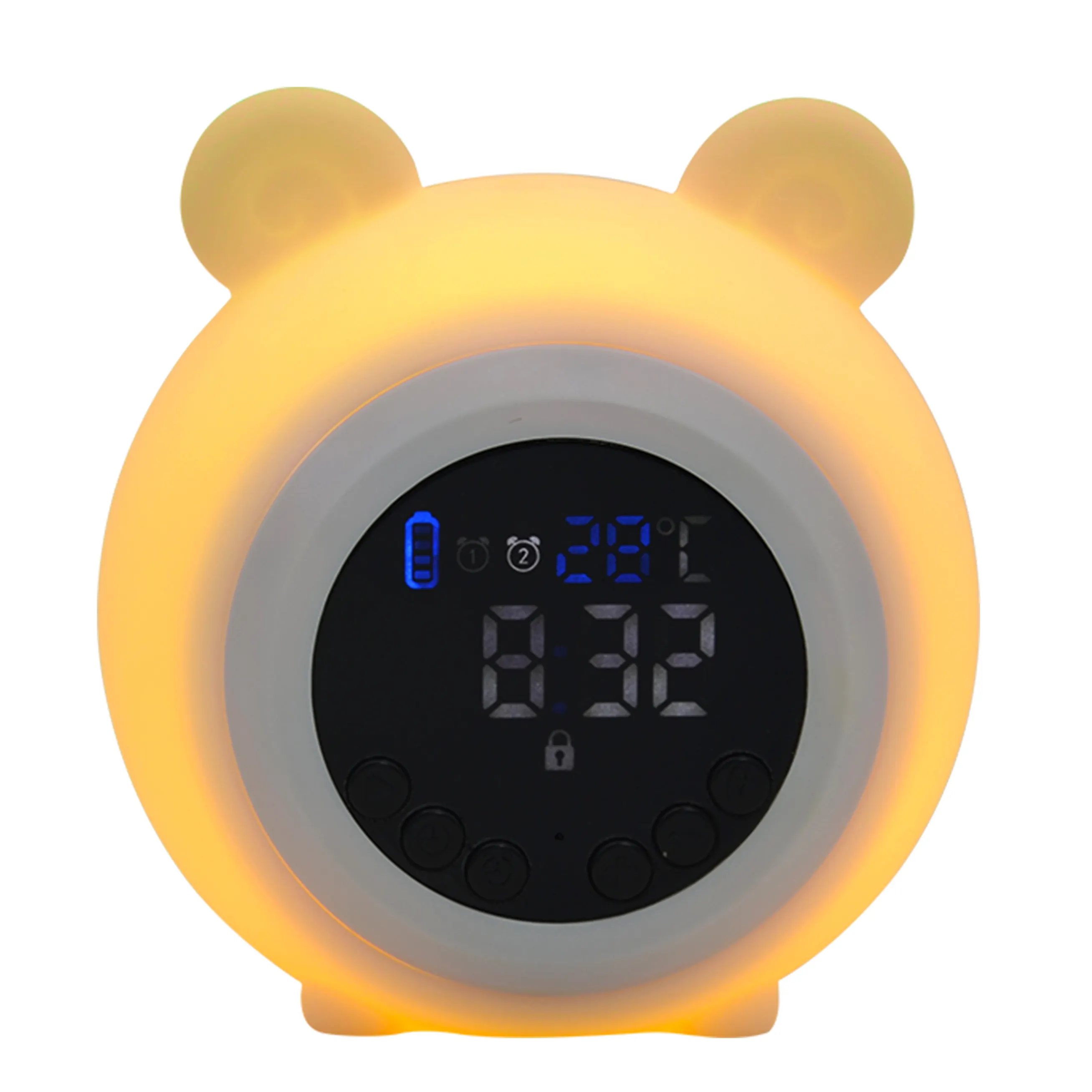 Best Gift Touch Music Control 5 In 1 Bedside Lamp bt Speaker Night Lights With Digital Calendar Alarm Clock