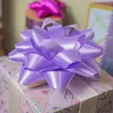 Rubans en satin tissé polyester avec nœud papillon violet pour emballages et décorations de Noël - Product Image 5