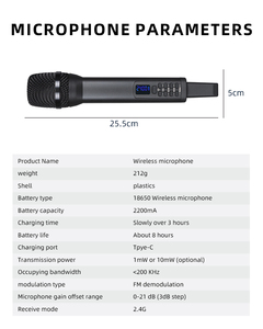 4 Trong 1 Phổ 2.4G Micro Không Dây Với Pin Sạc Cho Sân Khấu Chuyên Nghiệp Hiệu Suất Và Karaoke D100 + N24 - Product Image 5