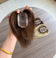 Topper de cheveux vierges légers 2x3" à base mono 100% cheveux humains naturels de qualité supérieure pour solution de cheveux clairsemés Fournisseur pour salons