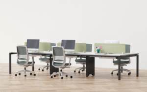 Cloison modulaire ouverte moderne personnalisée, bureau d'ordinateur stable, gestion des câbles pour poste de travail de personnel de bureau pour 6 personnes - Product Image 3