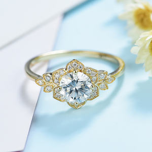 Livraison gratuite, design classique et simple, bague solitaire en or blanc 18 carats, moissanite 1 carat, bague de mariage en moissanite pour femmes - Product Image 4