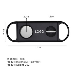 HOOMEE Benutzerdefiniertes Logo 2-in-1 Zigarren-Tischschneider V Kleiner Zigarrenschneider 2cr13 Edelstahl Taschenkeil-Schneider Gerader Schnitt Großhandel - Product Image 3