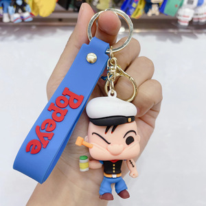 Nuevo llavero de goma suave de Popeye de fábrica, llavero de pareja de dibujos animados, mochila, accesorios colgantes para coche, juguetes 3D, llaveros - Product Image 5