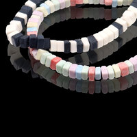 Assurance qualité nouvelle conception 1x2mm macaron et blanc et noir couleur petit bloc perles de pierre d'oxyde d'anion naturel