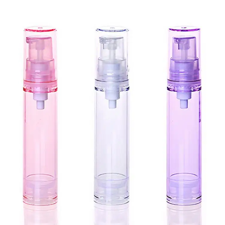 Высококачественная безвоздушная бутылка прозрачная косметическая упаковка 5 мл 10 мл 12 мл 15 мл пластиковая безвоздушная бутылка для лосьона