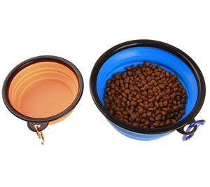 Bol de voyage pliable en silicone coloré, certifié qualité, étanche, imprimé sérigraphié, pour animaux de compagnie - Product Image 1