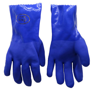 Gants de travail en PVC 806 bleus, résistants à l'huile, antidérapants, entièrement texturés, protection chimique, gants de sécurité - Product Image 2