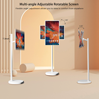 Monitor Portátil con Pantalla Táctil y Ruedas de 21.5/24/32 Pulgadas, Pantalla LCD Inteligente para Uso en Ascensores, Recargable, Android 13, 1 Año de Garantía