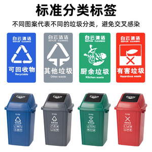 Baiyun Cleaning Hazardous Waste <b>Bin</b> 120L <b>Square</b> Pressing Type Indoor Office Use - Product Image 4