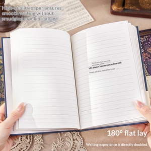 สมุดโน้ตปกแข็งเคลือบทอง A5 ซีรีส์ Secret Flower Language กระดาษพิมพ์ลายทองวินเทจ หนา ของขวัญสำหรับนักเรียน - Product Image 4