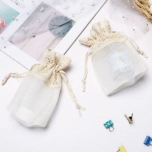 Sac à bonbons personnalisé en dentelle avec cordon de serrage, sac à bonbons pour fête d'anniversaire et de mariage, sacs-cadeaux en <span class=keywords><strong>tissu</strong></span> pour décoration de bijoux - Product Image 4
