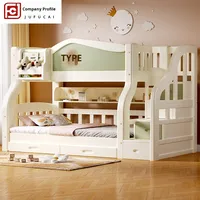 Lit superposé minimaliste en bois massif YQ YQ-35 pour enfants, lit double pour garçons et filles, lit multifonctionnel pour petit appartement