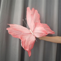Grande décoration papillon 3D en papier artisanal 30cm/50cm – Papillon fantaisie pour toile de fond de mariage, vitrine, accessoire de scène