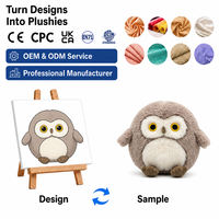 Peluche hibou de nuit personnalisée avec logo couleur, mascotte d'hôtel, jouet cadeau