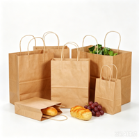 Sacs en papier personnalisés laminés écologiques et recyclables pour plats à emporter, en papier kraft de qualité alimentaire, commandes en gros OEM ODM, livraison rapide pour restaurants