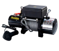 Motor Winch Listrik Baja 12V 24V 4500 Lbs dengan Tali Kawat Baja untuk Penggunaan Mobil & Kapal, Kontrol Jarak Jauh, Motor 1400W
