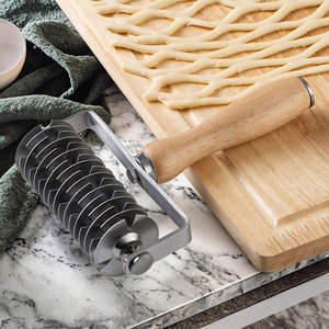 Professional Stainless Steel <b>Pizza</b> Cutter Wheel with Wooden Handle Heavy Duty Dough Roller <b>Tool</b> for Baking and Pastry Craft - Product Image 2