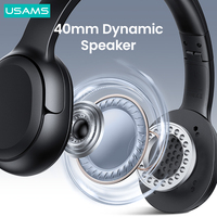 Headset Gaming USAMS YG23 Baru, Tahan Air, Nirkabel, Peredam Kebisingan, 40 Jam Putar Musik