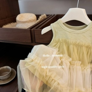 Child Star Circle Sleeveless Mesh Princess Dress Breathable For Girls Summer Vacation Style - Product Image 3