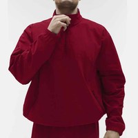Veste coupe-vent légère en nylon pour homme, avec logo personnalisé OEM, tissage doux, fermeture éclair 1/4, coupe ample, avec poches zippées
