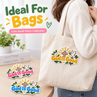 Patchs en chenille personnalisés « Dieu est bon », appliques brodées personnalisées avec croix chrétienne et colombe pour vestes, chapeaux et sacs