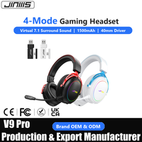 Casque de jeu sans fil JINMS V9 Pro, son surround virtuel 7.1, batterie remplaçable