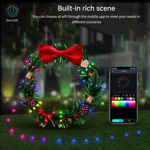 Thông Minh Luces De Navidad Ánh Sáng LED Ứng Dụng Từ Xa Âm Nhạc X'mas Tree Đảng Kỳ Nghỉ Đám Cưới Đầy Màu Sắc Giáng Sinh Trang Trí Chuỗi Ánh Sáng - Product Image 6