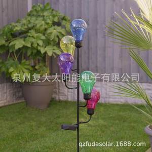 Lámpara Solar de Jardín con 5 Bombillas LED de Colores, Resistente al Agua, Portátil, Decoración de Hierro Forjado - Product Image 3