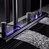 Évier de cuisine Flying Rain Waterfall en acier inoxydable 304, grand bac unique, affichage numérique intelligent avec robinet extractible