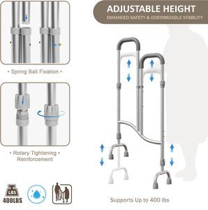2-in-1 có thể điều chỉnh chiều cao cao cấp Walker rollator leo cầu thang hỗ trợ mía cho người già bề mặt phẳng tiêu chuẩn Walker leo - Product Image 5