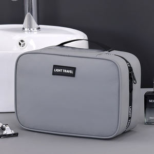 Organisateur cosmétique de voyage suspendu Portable système hygiénique à double compartiment grand pour le rasage Kits de soins de la peau dentaires fermeture éclair - Product Image 3