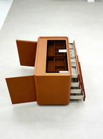 Coffre de rangement à bijoux italien minimaliste haut de gamme personnalisable, armoire de rangement multi-tiroirs pour chambre à coucher avec dessus en verre et éclairage LED